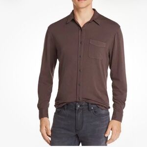 NWT! Paige Stockton Button Up Long Sleeve Jersey Knit Shirt Size XXL Ruby Rum